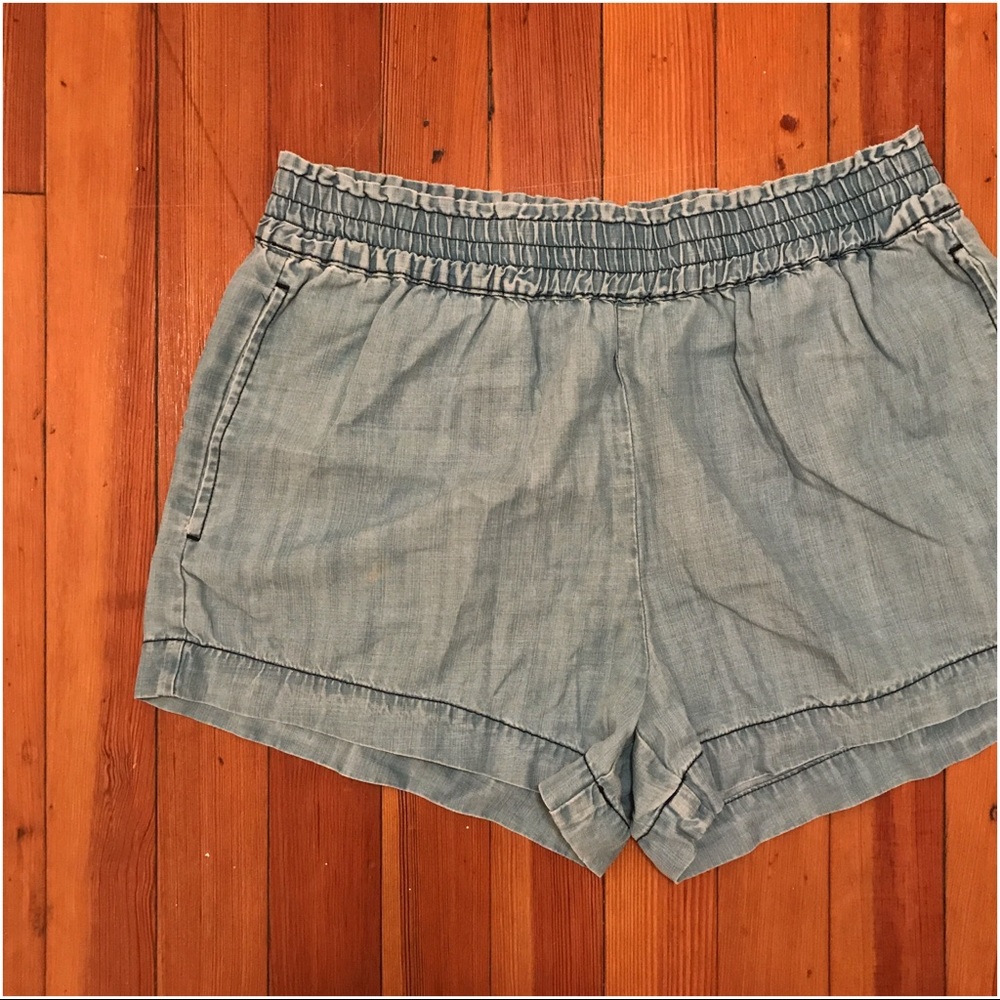 Light blue chambray denim perfect summer shorts